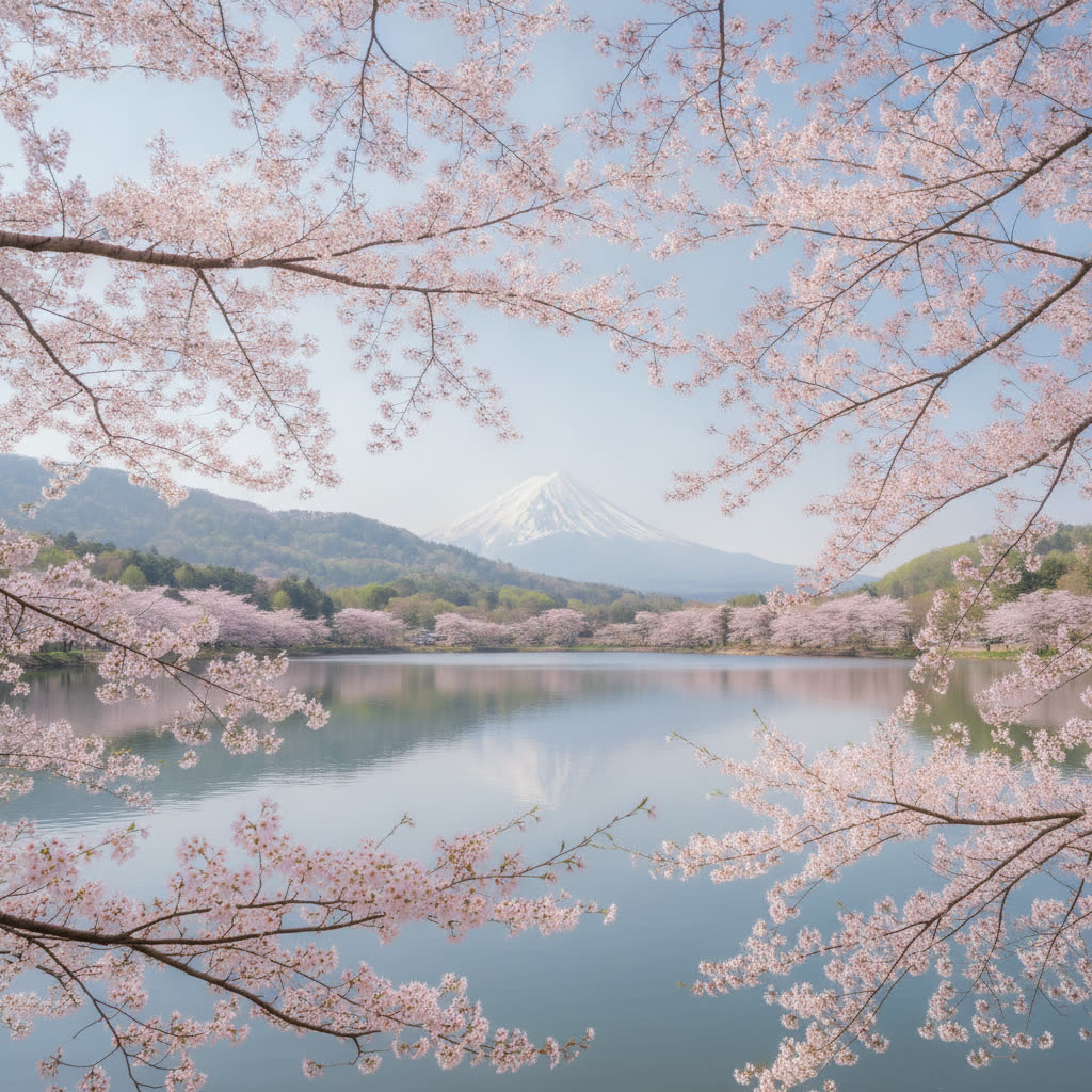 湖畔の桜(イメージ)