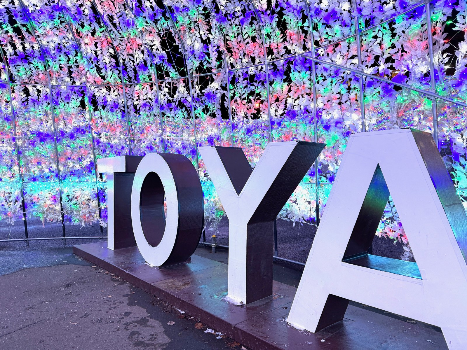 The TOYA monument inside the Illumination Tunnel